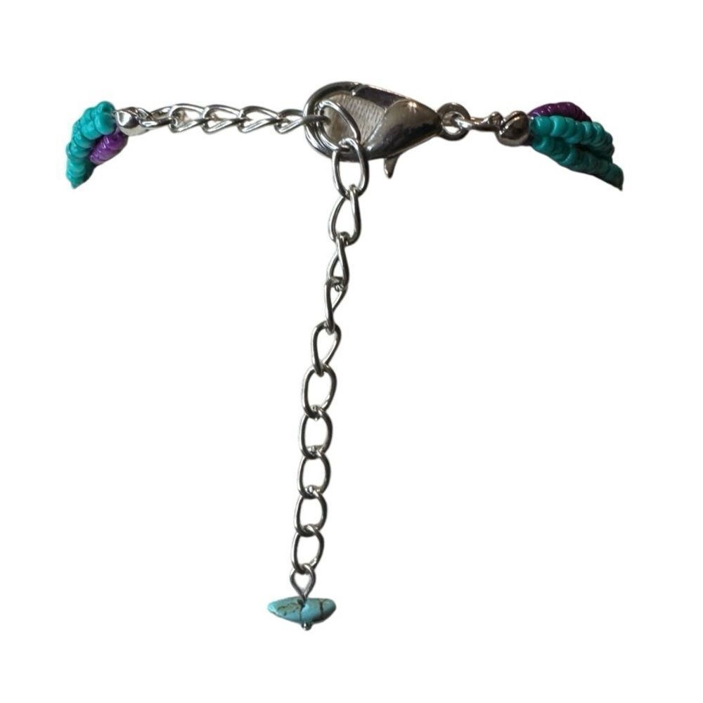 Real Turquoise & Glass Gemstone Multi Strand Necklace - Picture 7 of 7